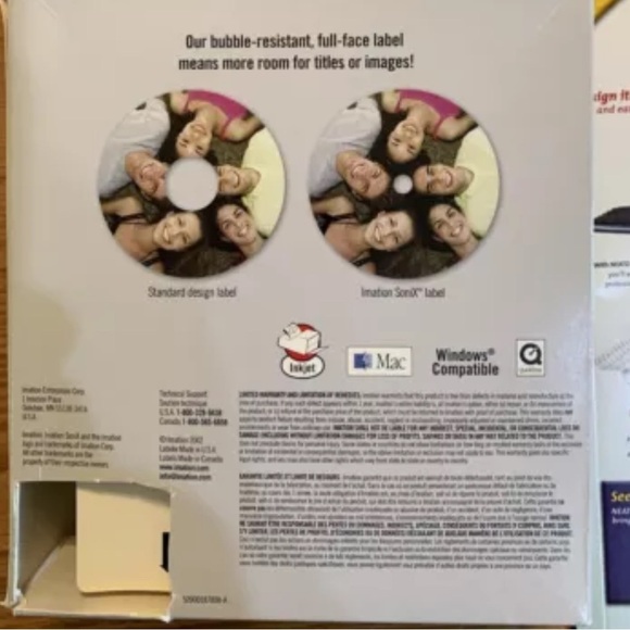 Lot- Imation SONIX Kit CD & DVD Label Maker Kit System Extra Refill Label Packs - Picture 7 of 9